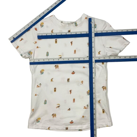 Seven Seven Beach Tee Shirt M White Short Sleeve Crewneck Novelty - Picture 6 of 12